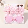 1Set Children Headwear Glasses Solid Soft Bowknot Head Bands Girls Lace Barrette Retro Headbands Sunglasses Kids Hair Band Sets