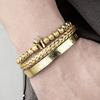 Crown Bracelet Set Pineapple Bead Roman Numeral Twist Bracelet Handwoven Bracelet