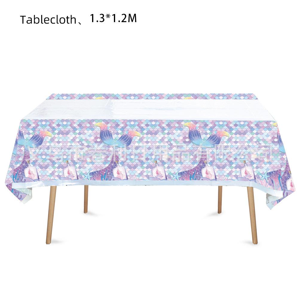 Fish Scale Theme Party Supplies Decoration Birthday Tableware Fish Tail Arrangement Flag Paper Towels Paper Cups Tablecloth Paper Plate Modeling