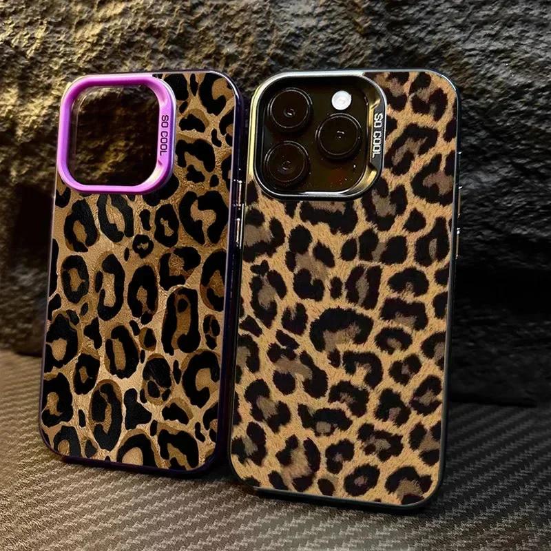 Brown Leopard Anti-drop Armour Phone Case for Samsung A55 5g Case S25 S23 S24 Ultra A34 A15 A35 A54 A53 A13 A16 S22 S21 FE Cover