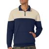 Men's Stand Up Collar Sweatshirt With Patchwork Casual Design