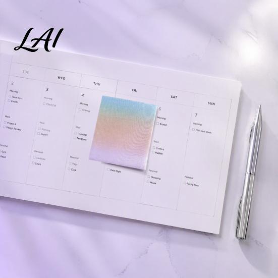 Clear Message Notes Gradient Pearlescent Adhesive Notes Matte Self-Stick Pads Removable Sparkling Self Index Tabs Sand for Office And School