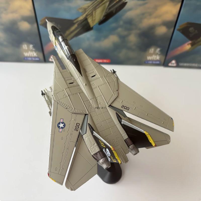 Wltk Diecast 1:100 Scale American F-14A F14 Tomcat Fighter Vf-84 Alloy Aircraft Model Variable Wing Hobby Souvenir Toy Gifts