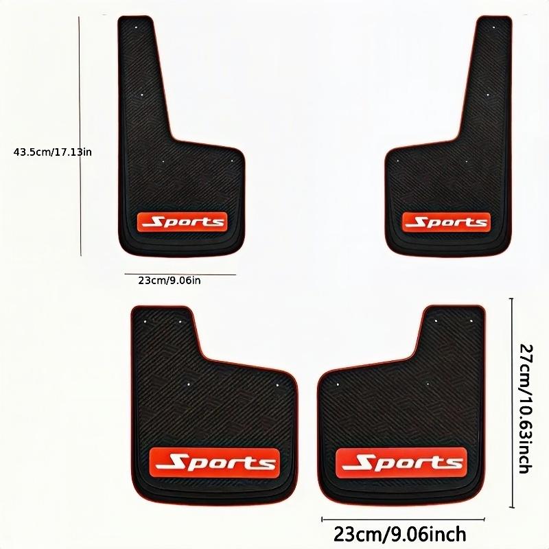 Universal Mudguard for Cars - Sporty Style Modification Splash Guard Anti-Scratch Fender Cover, Suitable for Sedans and SUVs, Un
