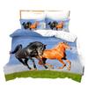 Animal Galloping Horse 3D Digital Printing Three-Piece Set, Home Textile Quilt Cover Pillowcase Two-Piece Set