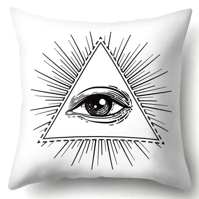 Buddha Head Eye Print Cushion Cover Case Buddhism Decorative Pillow Cover Polyester Home Hotel Car Decoration Pillowcase 45X45CM