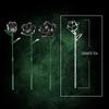 Creative Dark Rose Bouquet Building Blocks Gothic Style Black Flowers DIY Assembly Bricks Model Valentines Day Gift for Her