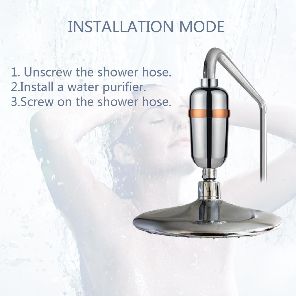 10 Stage Bath Water Purifier Bathroom Shower Filter 1/2'' Health Softener Chlorine Removal Universal Water Treatment Silver