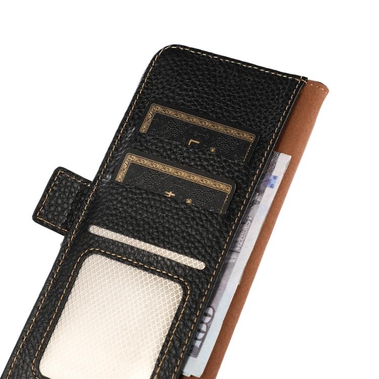 Für Samsung Galaxy S20 FE KHAZNEH Seitlich magnetische Litschi Echtleder RFID-Handyhülle