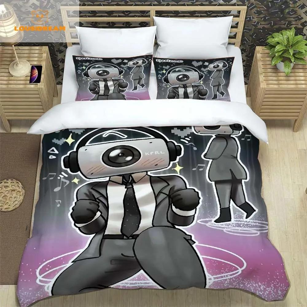 Duvet Cover Skibidi Toilet Pillowcase Duvet Cover Cartoon Bedding Set Full Size King Size For Single Double Room Decorating