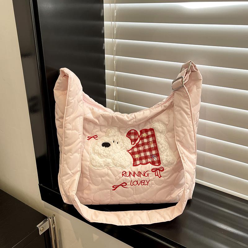 Casual Large-capacity Bag Women's New Fresh Cartoon Shoulder Messenger Bag Class Commuter Tote Bag