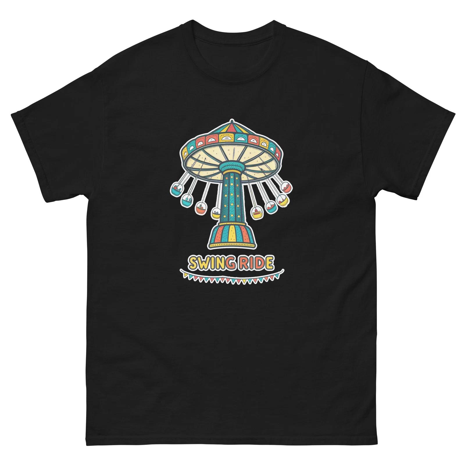 Swing Ride Carnival Fair Amusement Park T-Shirt L