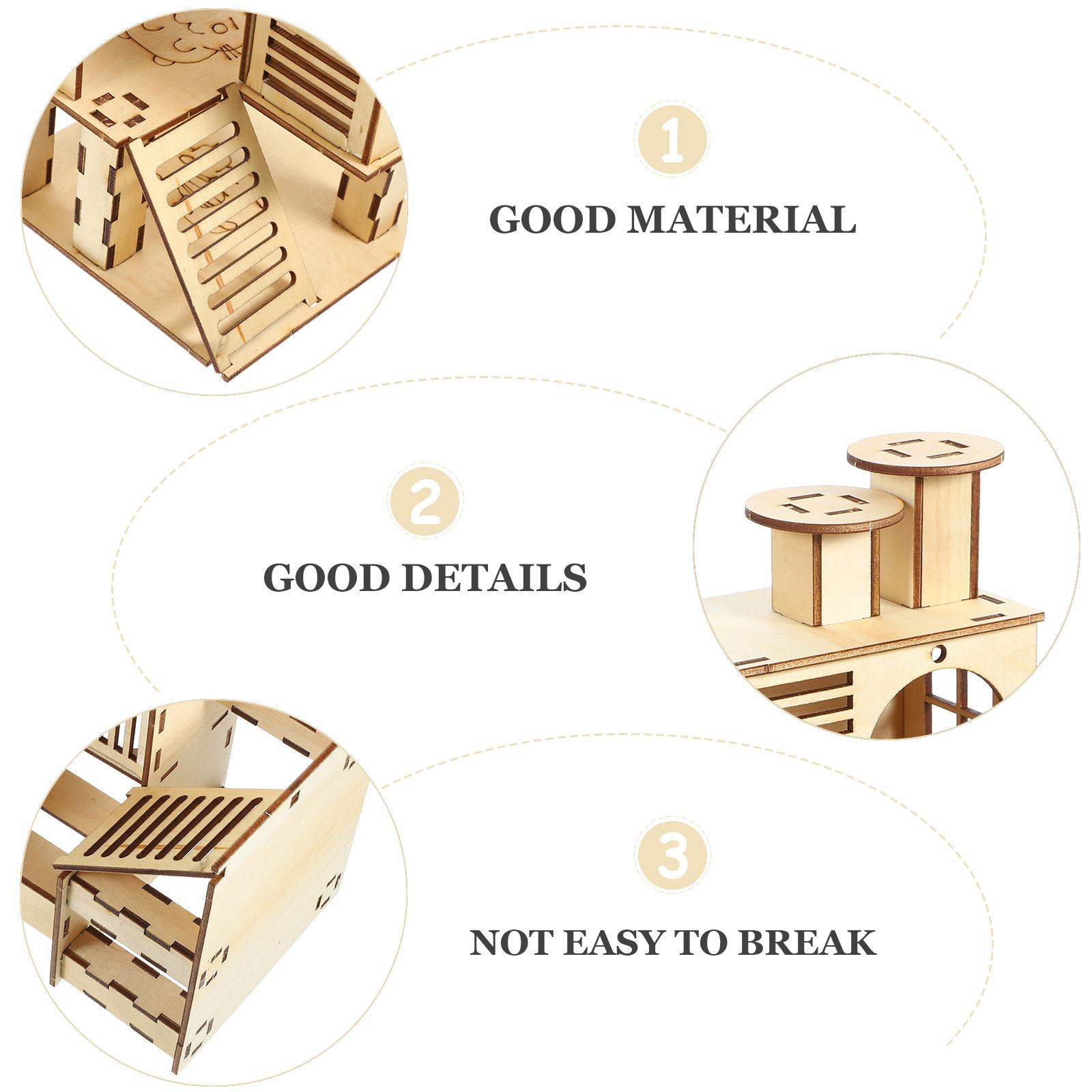 Wooden Pet Climbing Toys Durable Hamster Playground Hedgehog Hideout Pet Exercise House Small Animal Villa Nest cachi