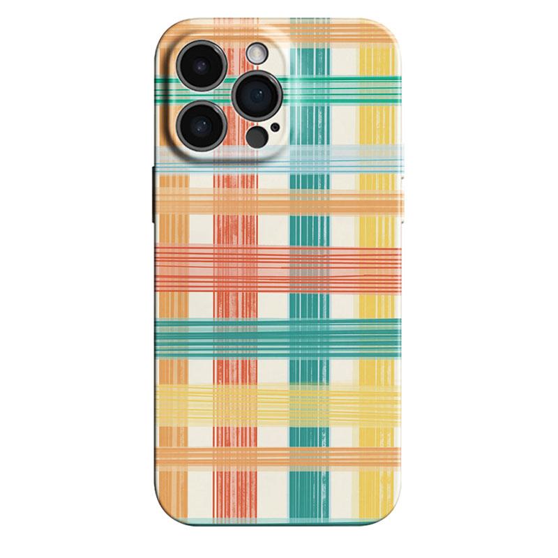 

Luxury Color Checkered Pattern Glossy Film Hard PC Phone Case for Oppo A6 A5 A78 A3 A3X A60 A57 A76 A36 A17 A16e A55 Pro 4G 5G Oppo A5 Pro 4G