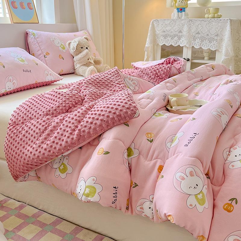 Class A Double-Layer Gauze Soy Fiber Quilt for Home and Dormitory - Single/Double Size for All Seasons