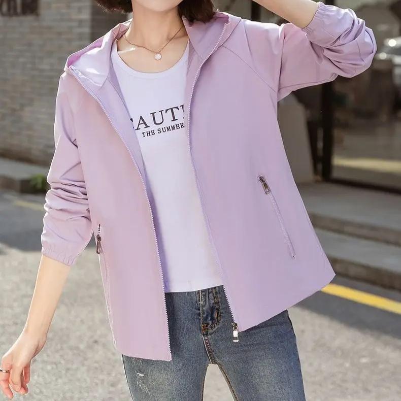 Oversize Women'S Jackets Large Size Spring Autumn Women Trench Coats Hooded Windbreaker Short Loose Coat Women Outwear