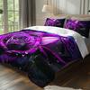3pcs Luxury Purple Rose Bedding Duvet Cover Set Romantic Rose Bedding Quilt Set Floral Themed Bed Quilt Set Sparkling Dewdrop