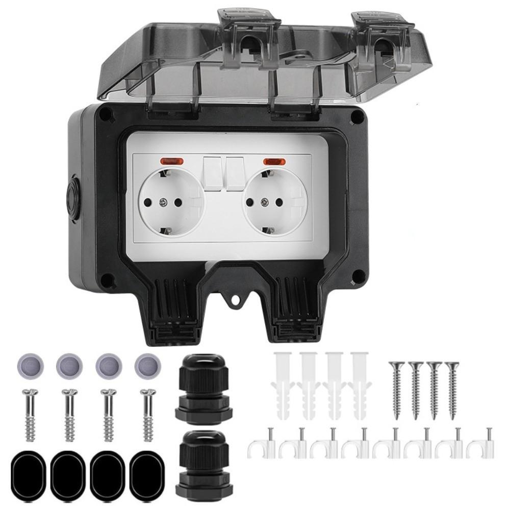 PC Material Outdoor Wall Socket IP66 Waterproof Weatherproof Socket  Outdoor