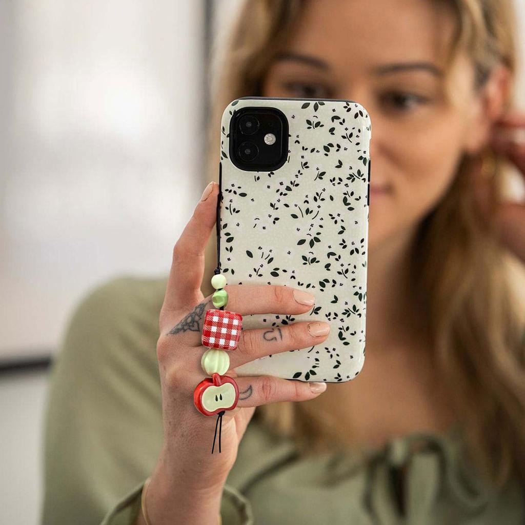 Green Color Star Apples Keychain Accessory Fashionable Fruit Shape Key Rings Portable Bag Decoration for Women and Girls