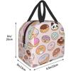 Kawaii Donuts Insulated Lunch Bag Reusable Lunch Box Women Cooler Lunch Boxes Waterproof Lunch Tote for Picnic Travel Work