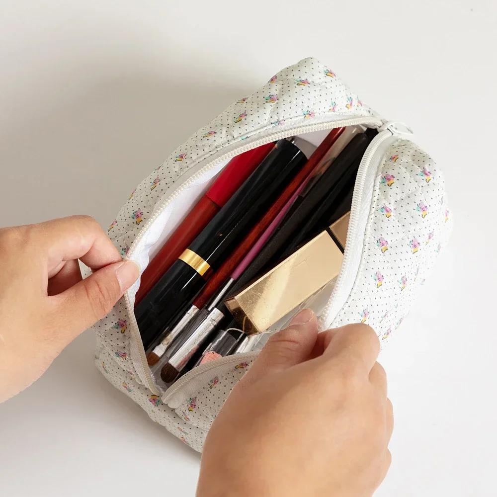 Floral Printed Lipstick Storage Makeup Bag Women's Cosmetic Bag Beauty Organizer Case Travel Makeup Pouch Toiletry Organizer