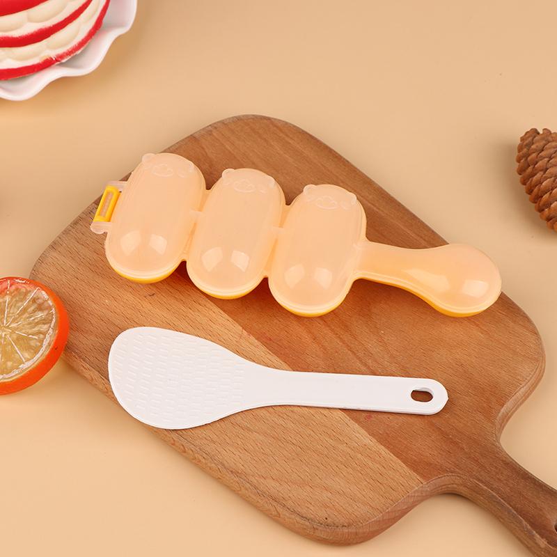 1Set Children shake a ball shaped rice ball meatball with 3 moulds sushi balls shake music rice ball mould