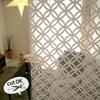 SunnyDayFabric Panel Noah with Curtain 95cm Wide X 230cm Long Free-Cut Hooks, White, Approx.