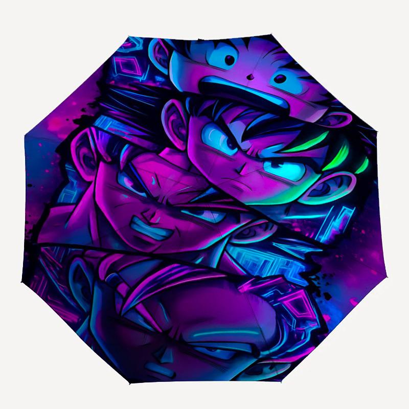 1PC Anime Heroes Neon Artwork Automatic Open/Close, 8-Rib Durable Frame Compact Travel Umbrella for Men & Women S1222096