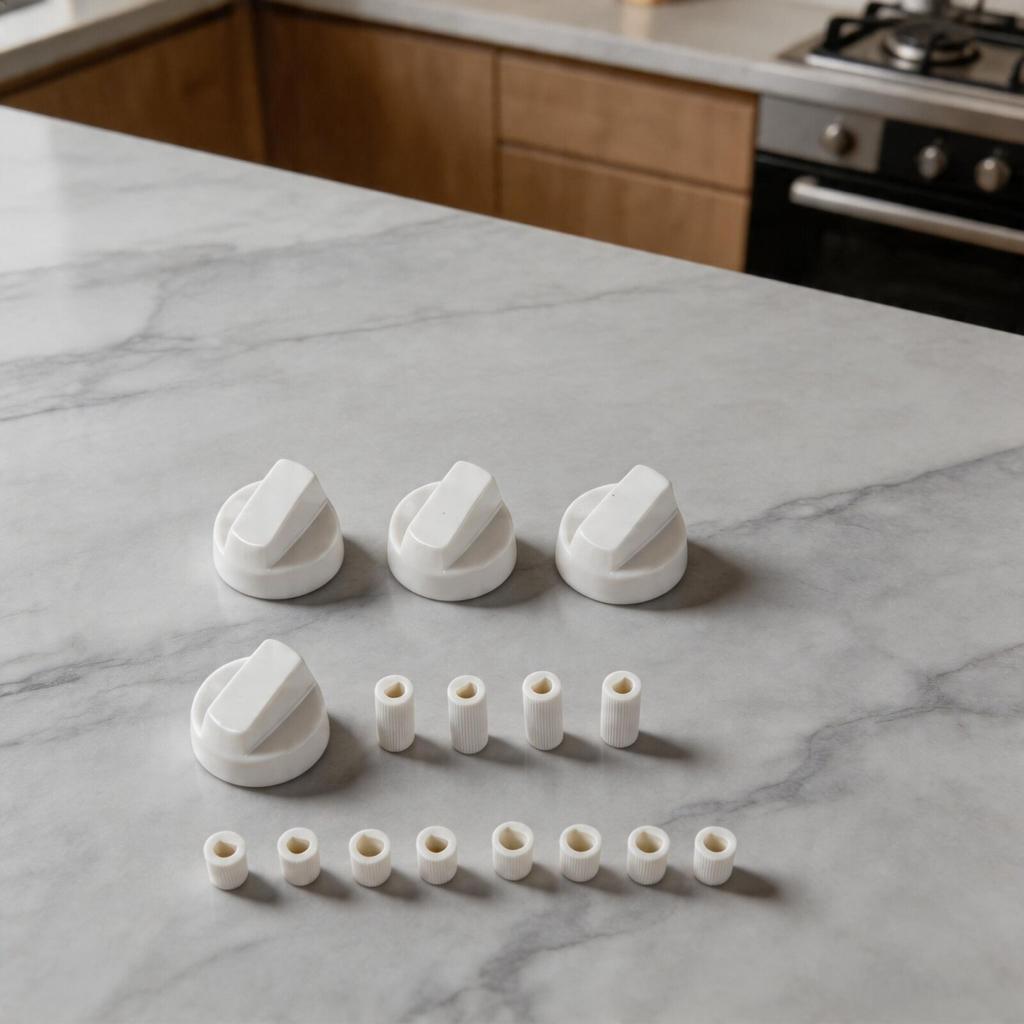 Set of 4 Switch Knobs for Oven and Stove Replacement Fits For 6mm 8mm Shafts