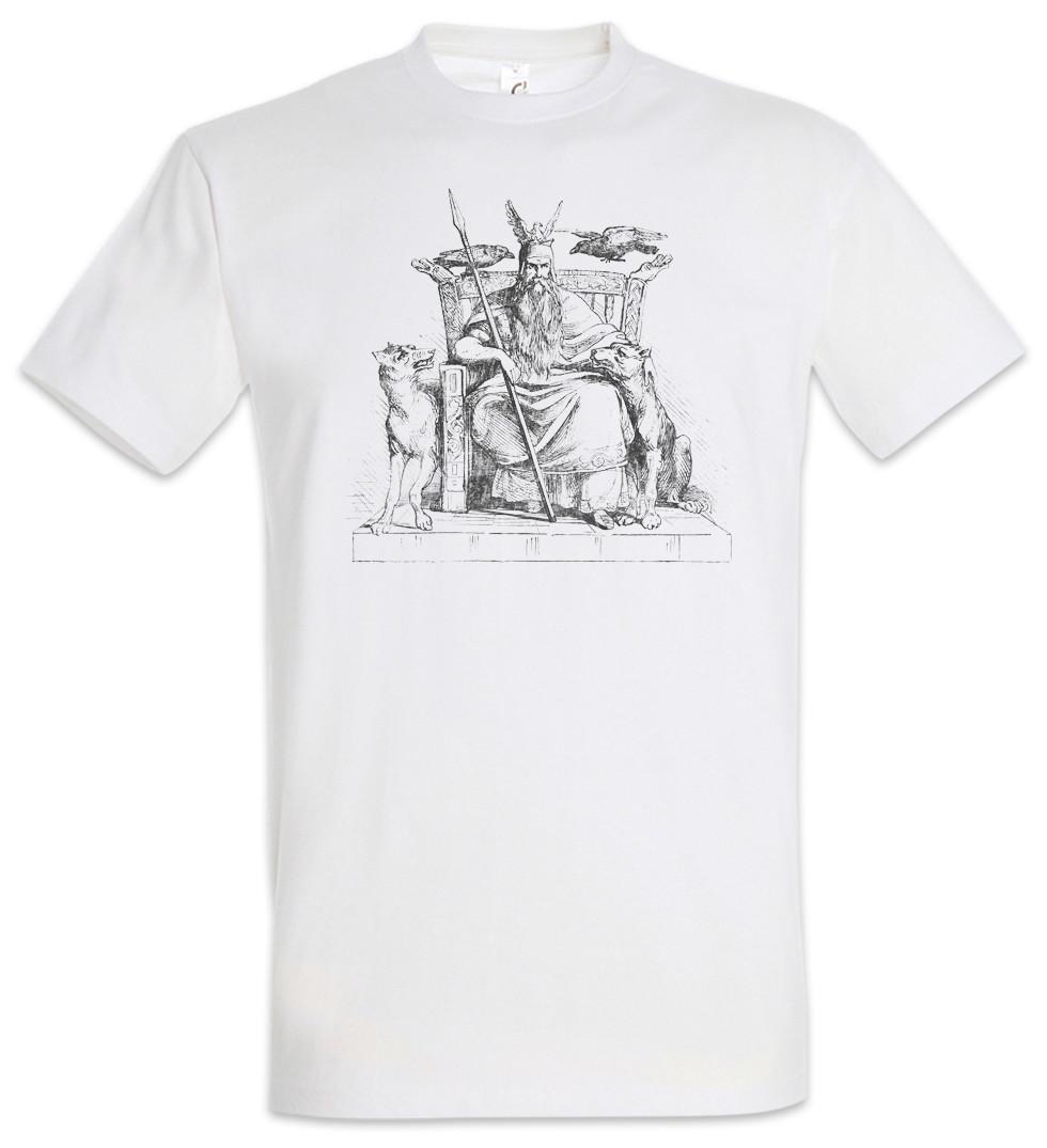 Odins Throne T-Shirt Valhalla Odin Thor Loki Odin Viking Vikings Norse Skull M