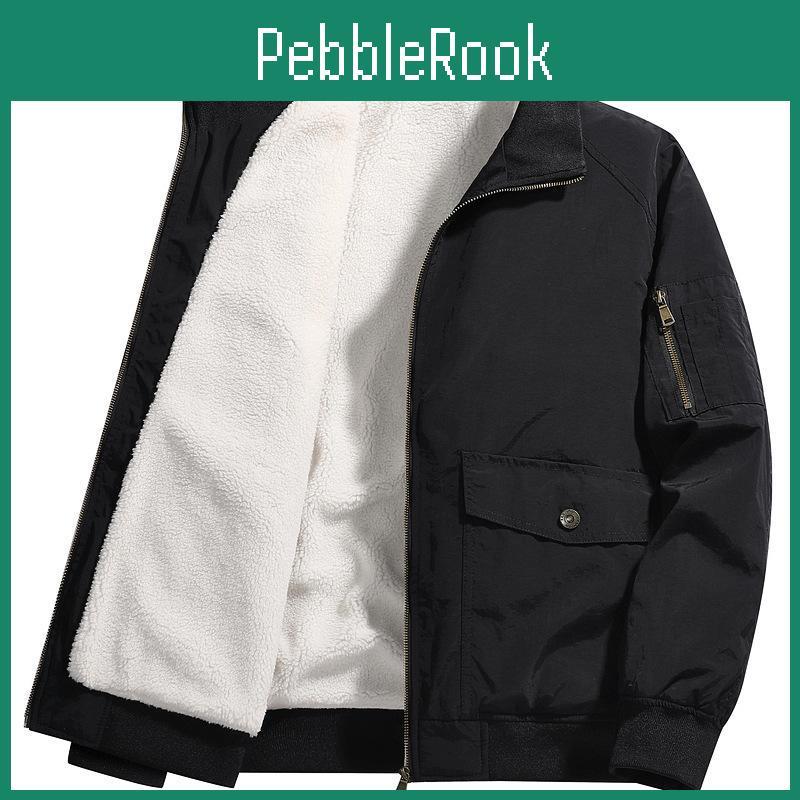 Thick Winter Mens Coat Cotton Cotton Jacket With Added Wool Warm Lamb Wool Jacket Plus Size