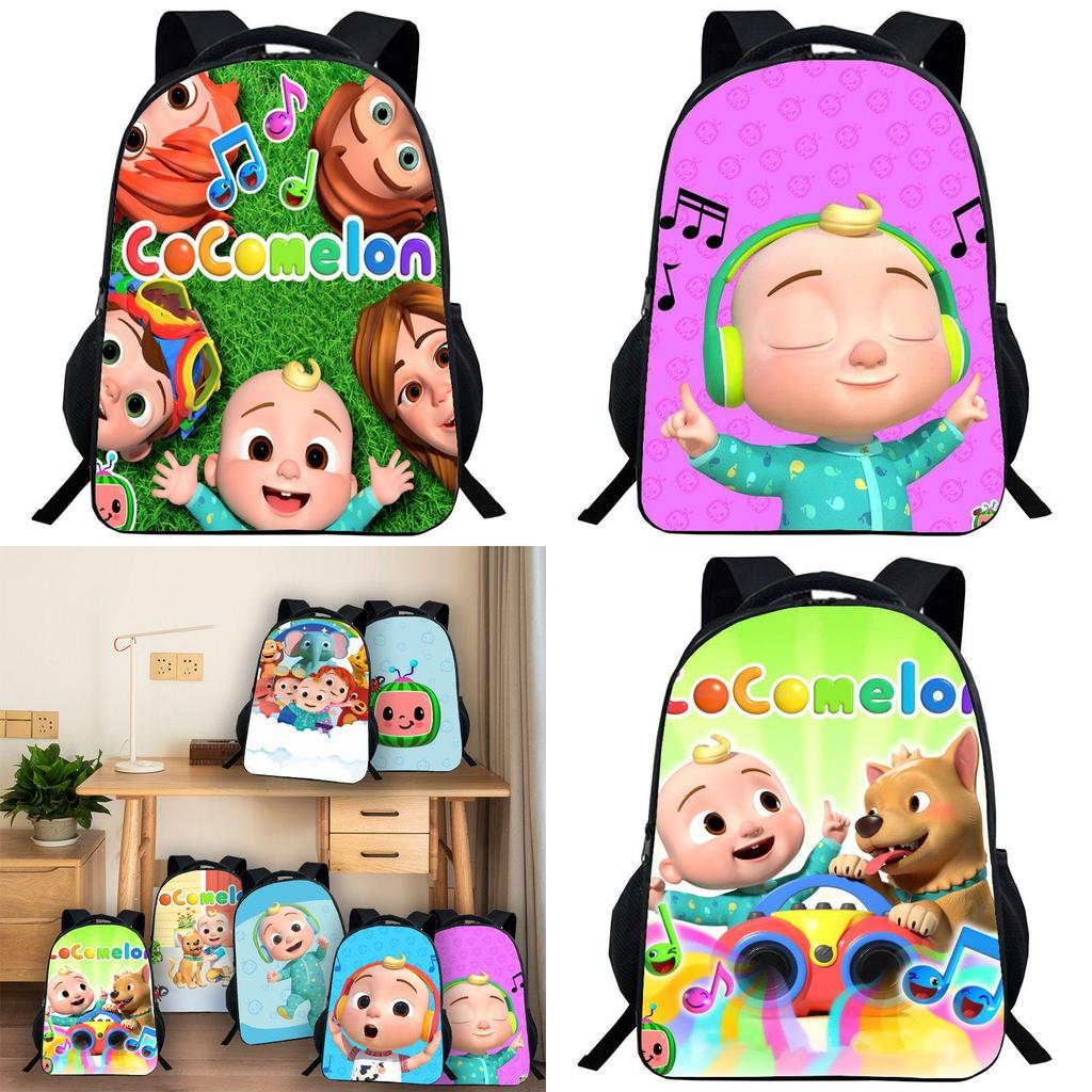 Cocomelon Backpack Children School Bags Durable Cartoon Lankybox Schoolbag For Kids