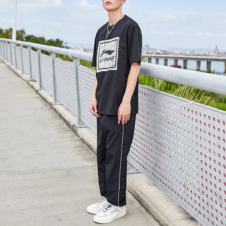 Li-Ning Big Graphic Loose Fit T-shirt 'Black' Men's AHSR339-2