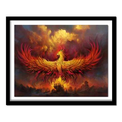 5D Diamond Painting Cross Stitch Embroidery Diamond Pattern Fire Phoenix Picture Stickers Home Decor