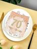20pcs Pieces/pack, 40, 50, 60, 70 Year Old Rose Gold Diamond Printed Happy Birthday Napkins, Birthday Party Table Decorations
