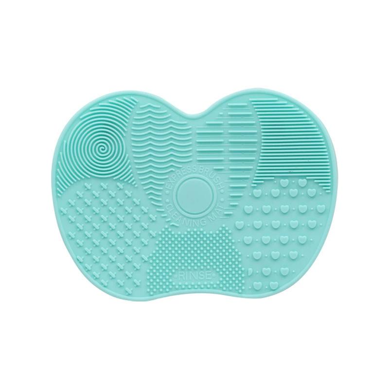 Silicone Apple Shaped Makeup Brush Cleaning Pad - Puff Cleaning Tool with Suction Cup - Easy To Clean Daily Makeup Brush Cleaner
