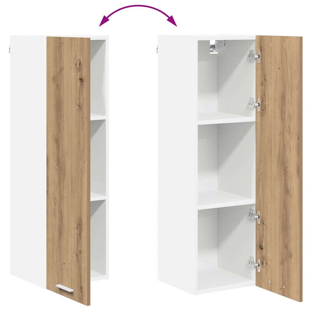 Artisan Oak Wall Mounted Cabinet 30 X 31 X 100 Cm Engineered Wood