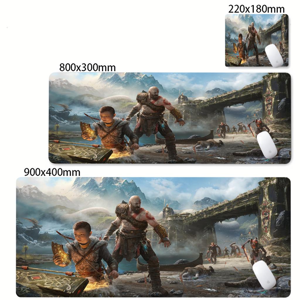 Game God of War Mouse Pad Anime Game Mousepad Computer Keyboard Desk Pads Office Carpet Laptop Mausepad Nonslip Base Deskmat