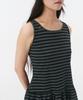 Ohesio Jersey Shirring Layered Dress, Black Stripe