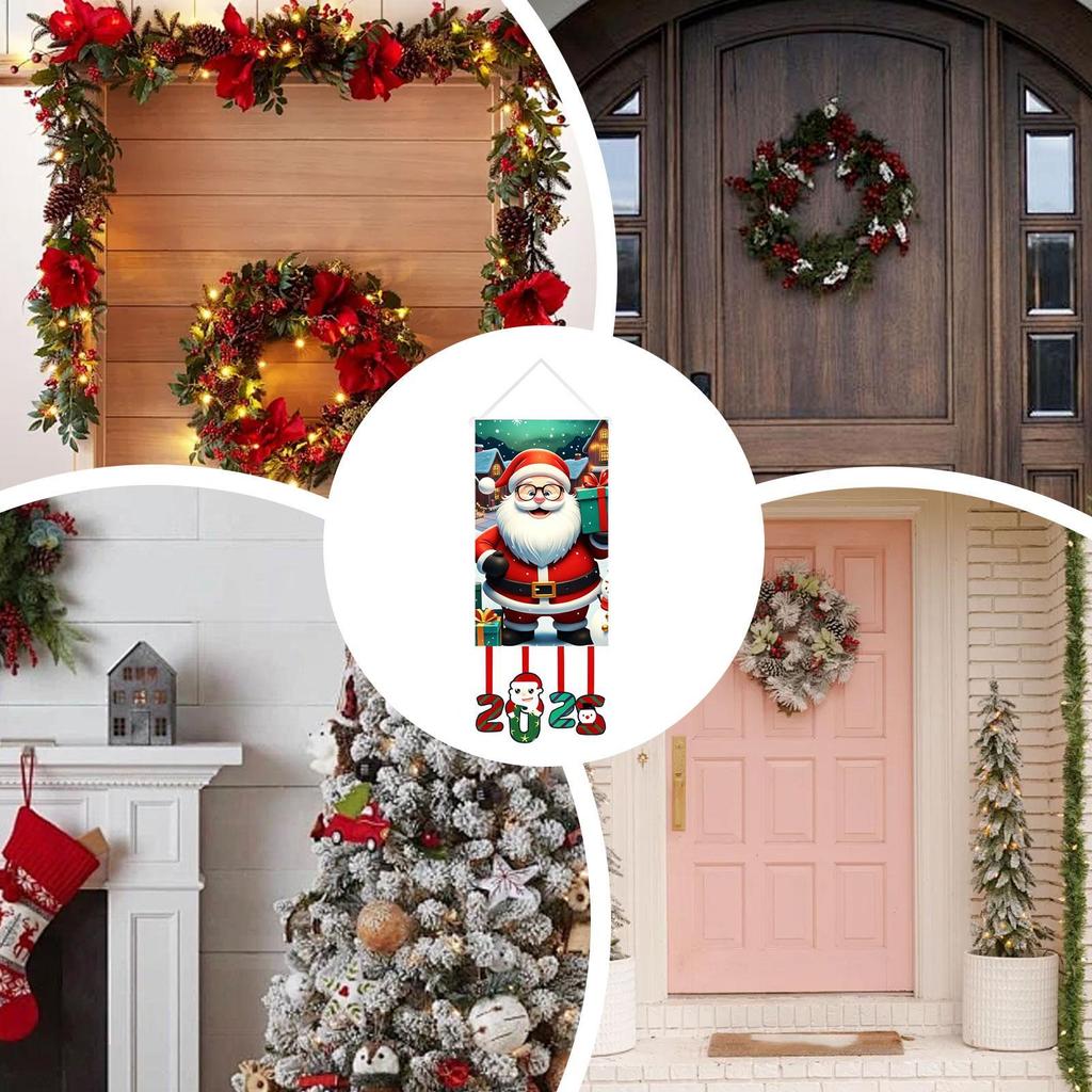Christmas Flag Waterproof Holiday Banner Christmas Door Drape Holiday Decor For Indoor Outdoor Home Window Door Yard Patio Porch