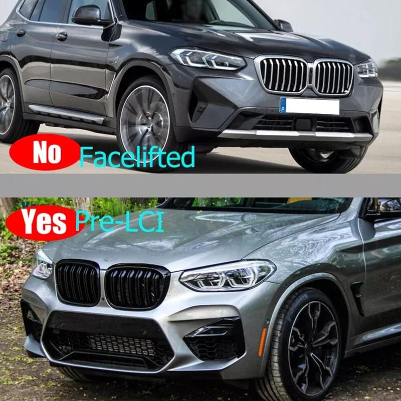 For BMW X3 G01 X4 G02 2018- Front Hood Kidney Bumper Racing Grille Mesh Single Slat Style Grill Car Replacement Accessories