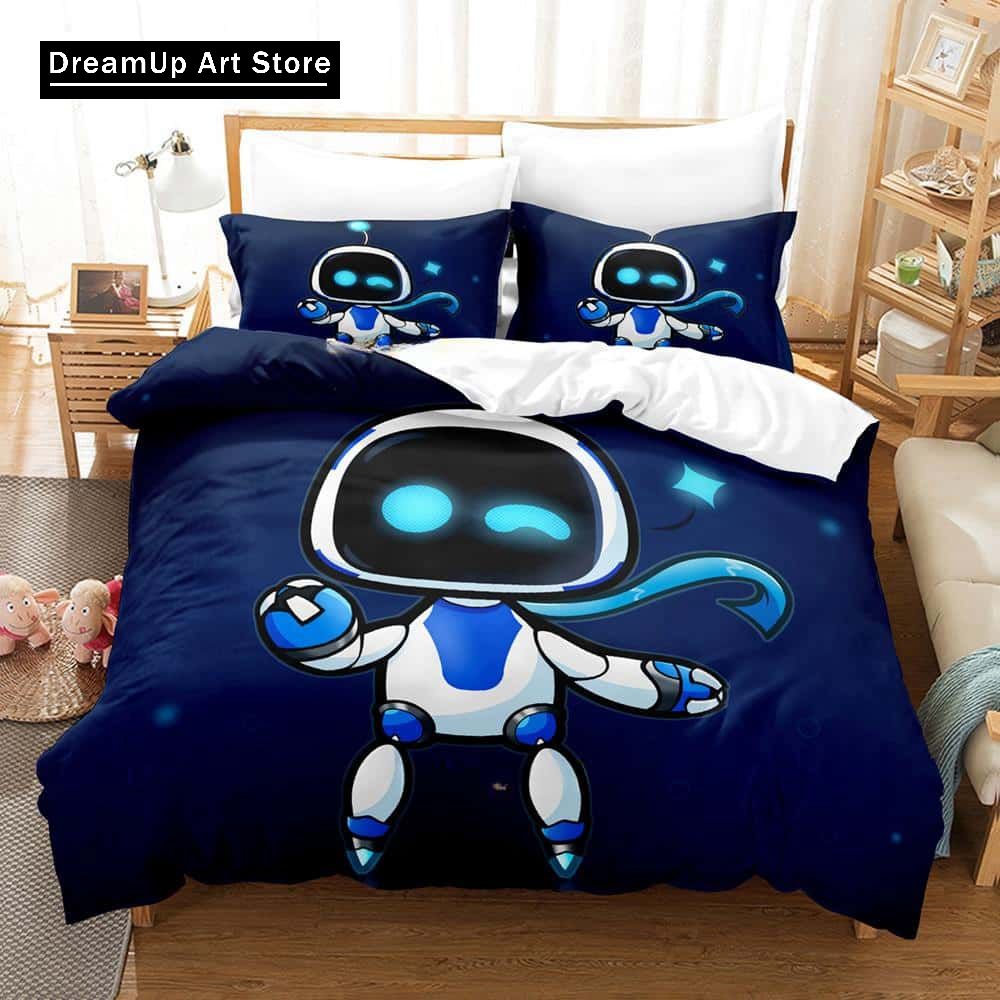 3D tisk Anime Astro Bot Ložní souprava Single Twin Full Queen King Size Postel Dospělý/Dětská ložnice Sady povlečení na peřinu Bytový textil