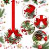 Durable Polyester Cabinet Ribbon Garland Realistic Berries Holiday Bow Ornament  Fireplace Mantel