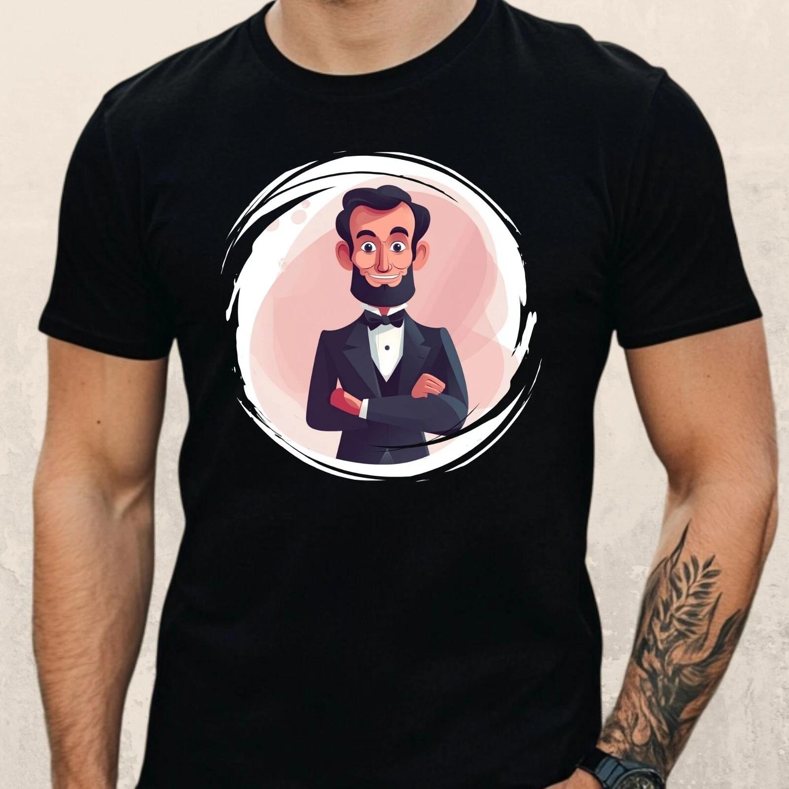 T-Shirt Herren Abraham Lincoln Motiv Baumwolle Größe XS bis 5XL XXL