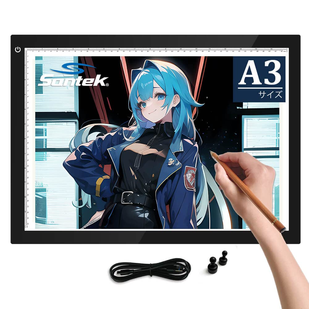 

A3 LED Tracer Board Thin Tracing Board Stepless Dimming Power Supply Portable Light Box Ideal for and Sketching Improves Work Efficiency [Santek] -