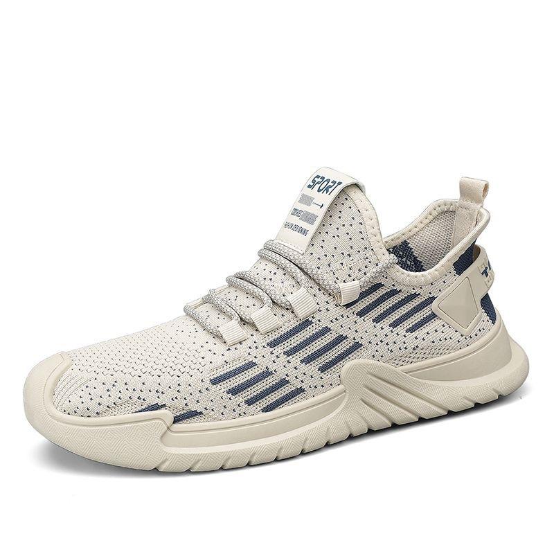 Sport Shoes for Men's Spring and Summer New Style Breathable Flying Mesh Men's Shoes for Students' Casual Running Shoes for Green Fashionable Trendy