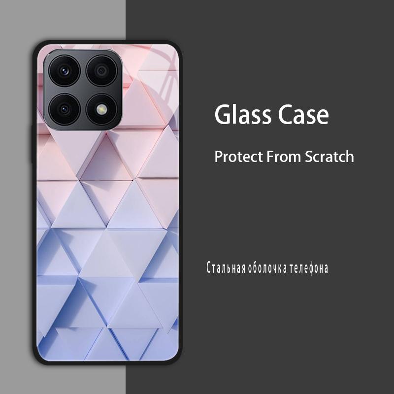 Dla Huawei Honor X6a X6 X6S X8 5G 4G Etui Pokrowiec Szklane Etui Hartowana Obudowa Zderzak Dla Honor X8A X6A X7A X8B Etui Ochronne