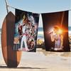 Famous Pop Singer Harris_Styles Black Microfiber Beach Towel Absorbent Quick dry Soft Swimming Resort Mountain Climbing Towel