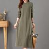 Mom autumn dress large size temperament dress long sweater mid-autumn and winter versatile loose backing skirt thick
