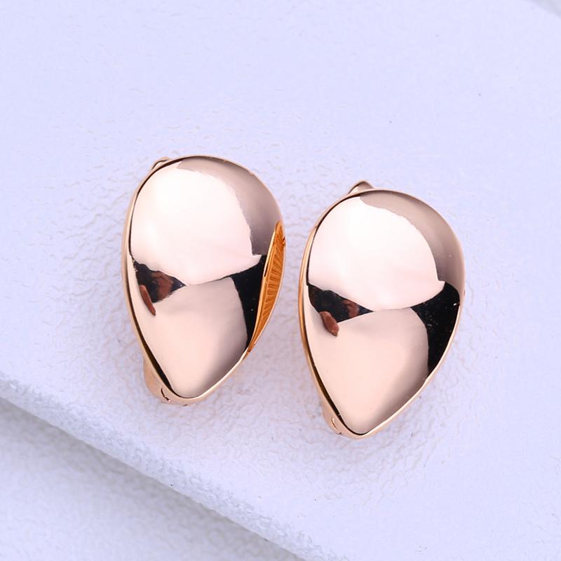 LSOOYH Clip Earrings Rose Gold Color Fashion Earring For Women Geometry Stud Earrings Jewelry